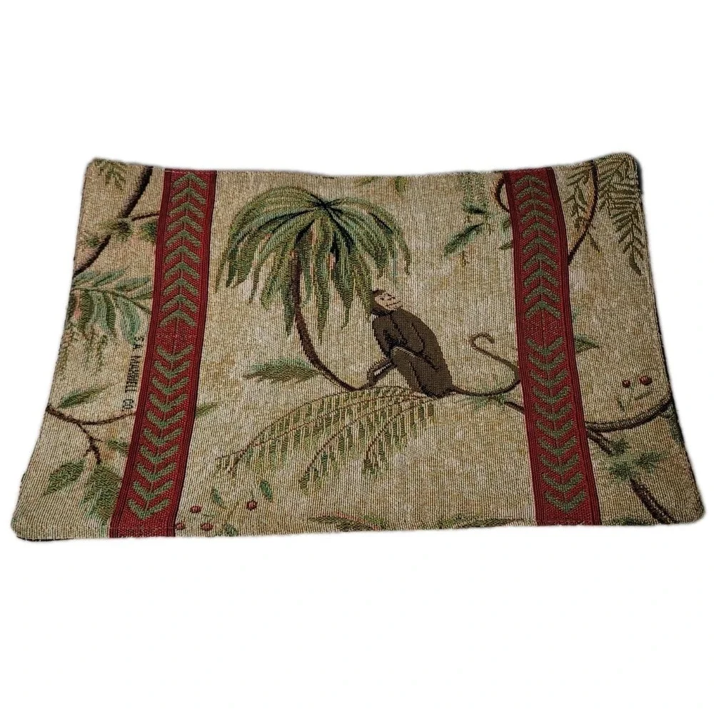 Escape To Paradise Monkey In Palm Tree Tapestry Placemats Set Of 6
